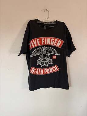 Five Finger Death Punch 5FDP USA Eagle Knuckle Graphic T-Shirt L